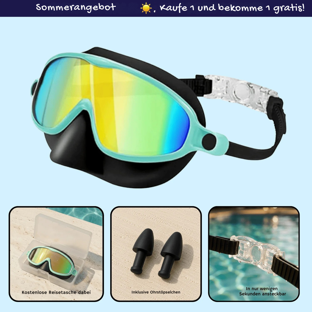 PawLi Schwimmbrille mit Clip-Befestigung